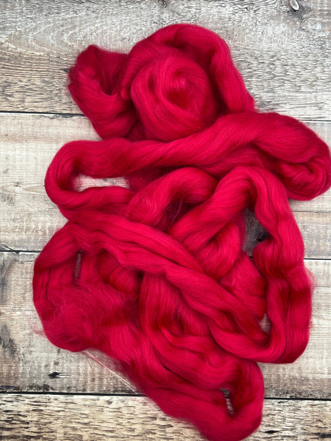 CORRIEDALE TOP: Poinsettia - FIBRE - Wild Atlantic Yarns