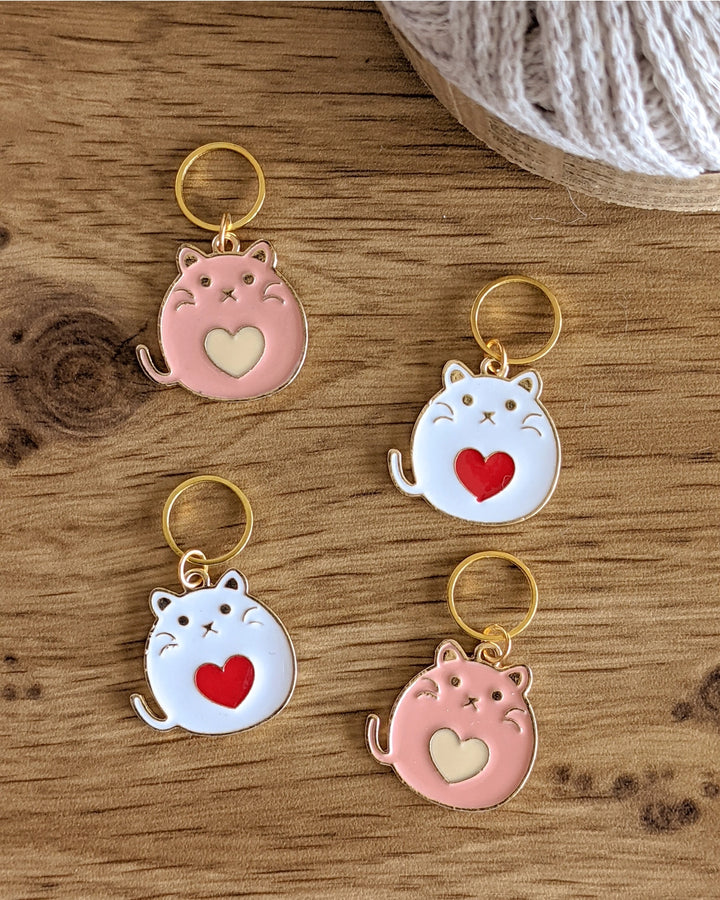 CATS & HEARTS STITCH MARKERS