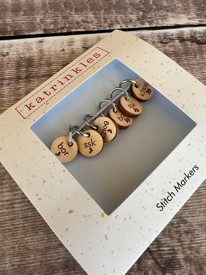 SOCK INSTRUCTION STITCH MARKER SET BY KATRINKLES - ACCESSORIES - Wild Atlantic Yarns